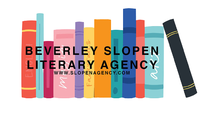 A row of books with the words " beverley slopen literary agency ".