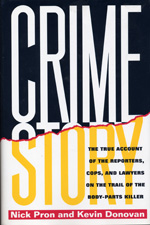 A book cover with the title of " crime story ".
