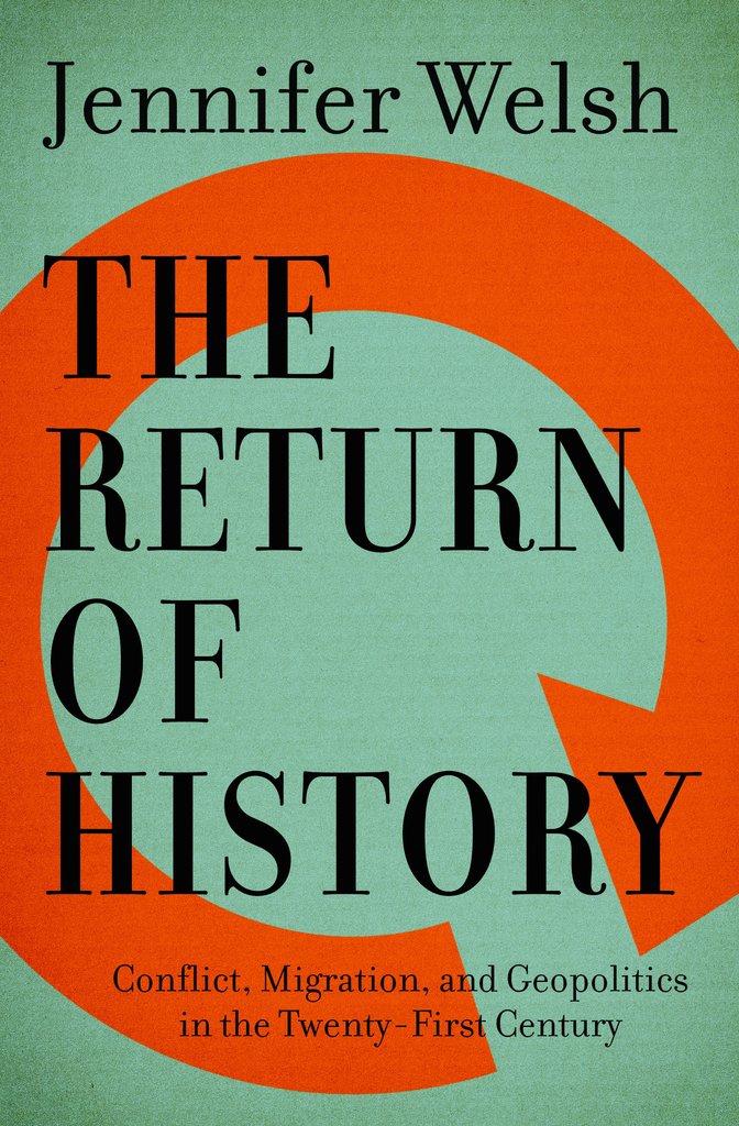 A book cover with the words " the return of history ".
