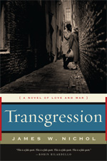 A book cover with a person walking down the street
