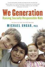 A book cover with children smiling for the camera.